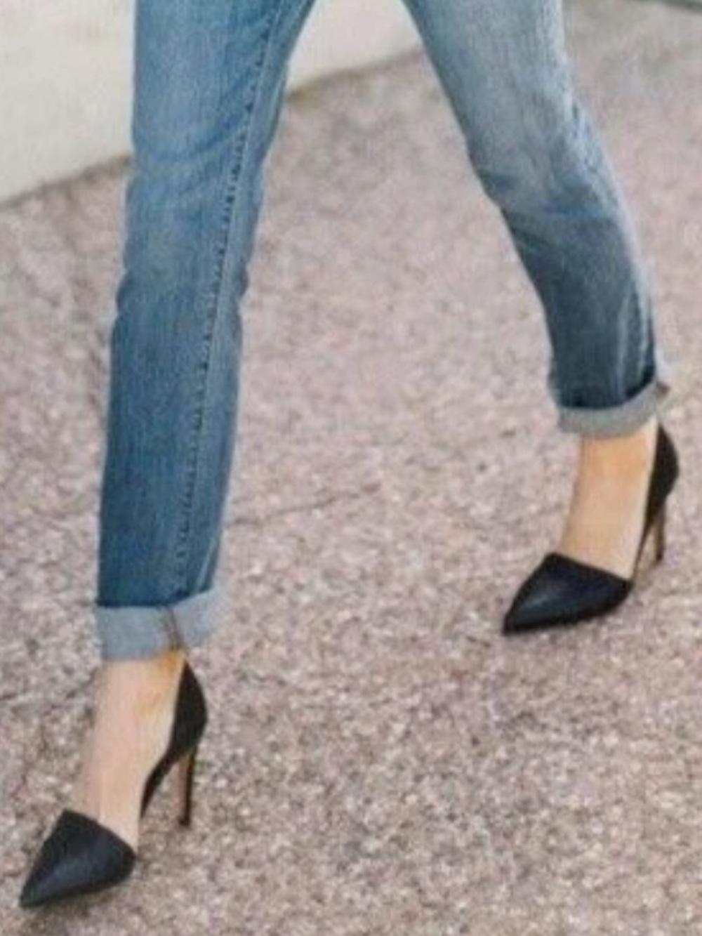 Vince. | Women’s Black Calf Hair/Leather Pointed D'Orsay Claire Stiletto Heels 7
